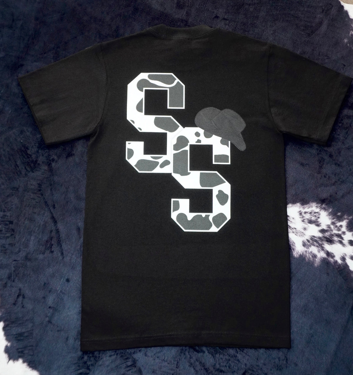 BLACK COWPRINT SS T-SHIRT