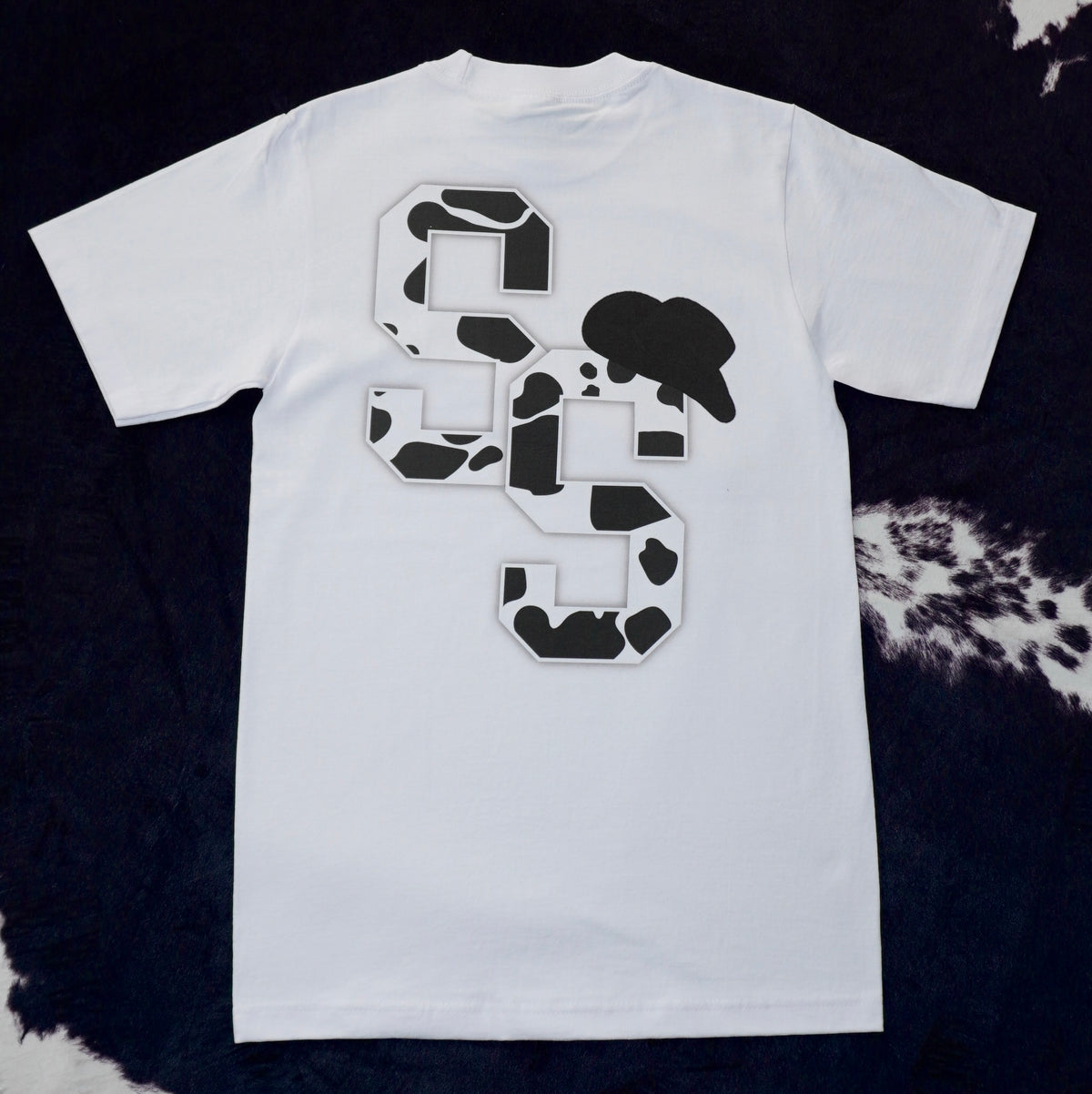 WHITE COWPRINT SS T-SHIRT