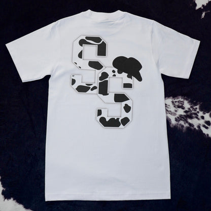 WHITE COWPRINT SS T-SHIRT