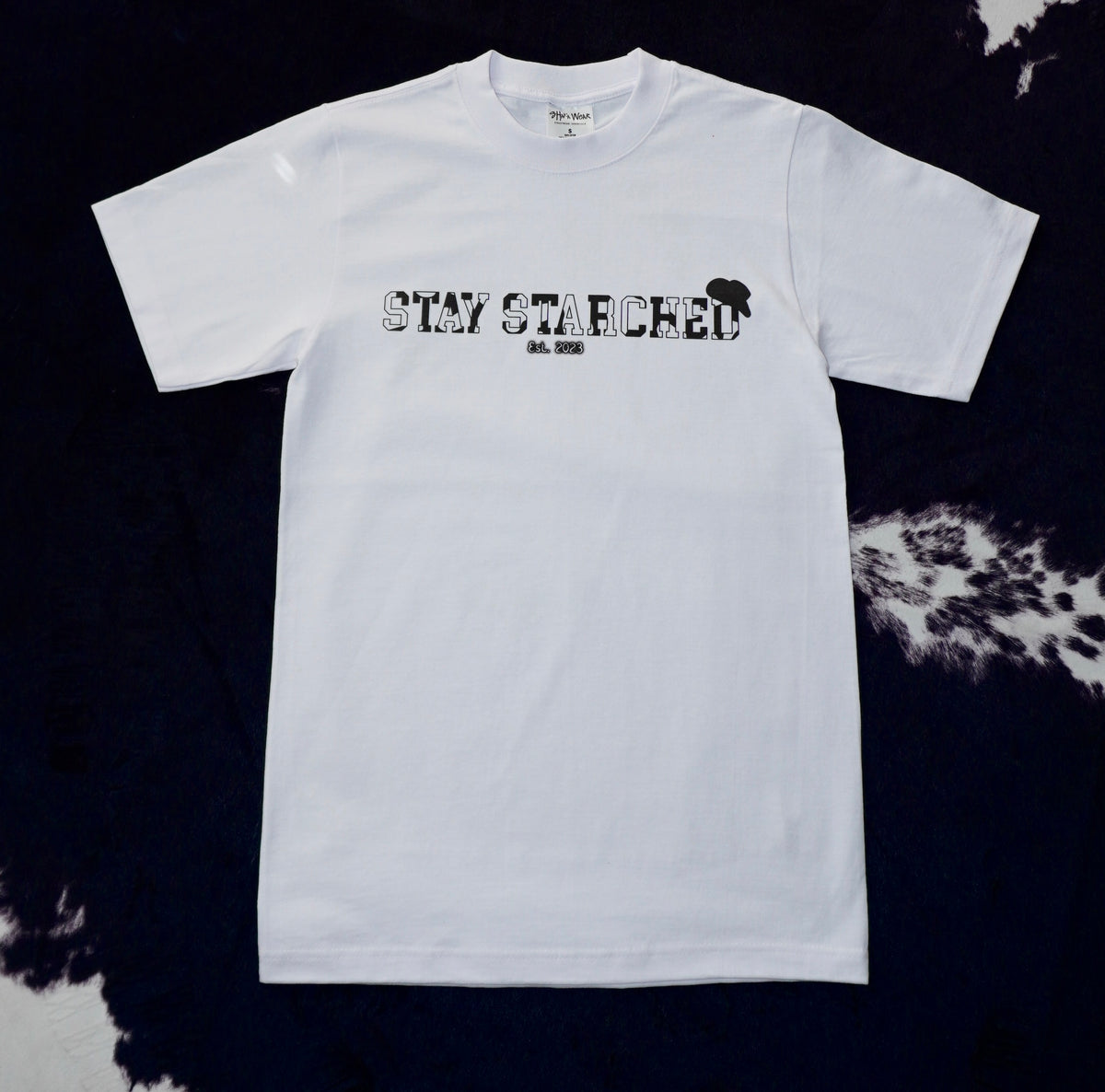 WHITE COWPRINT SS T-SHIRT=45 ENTRIES