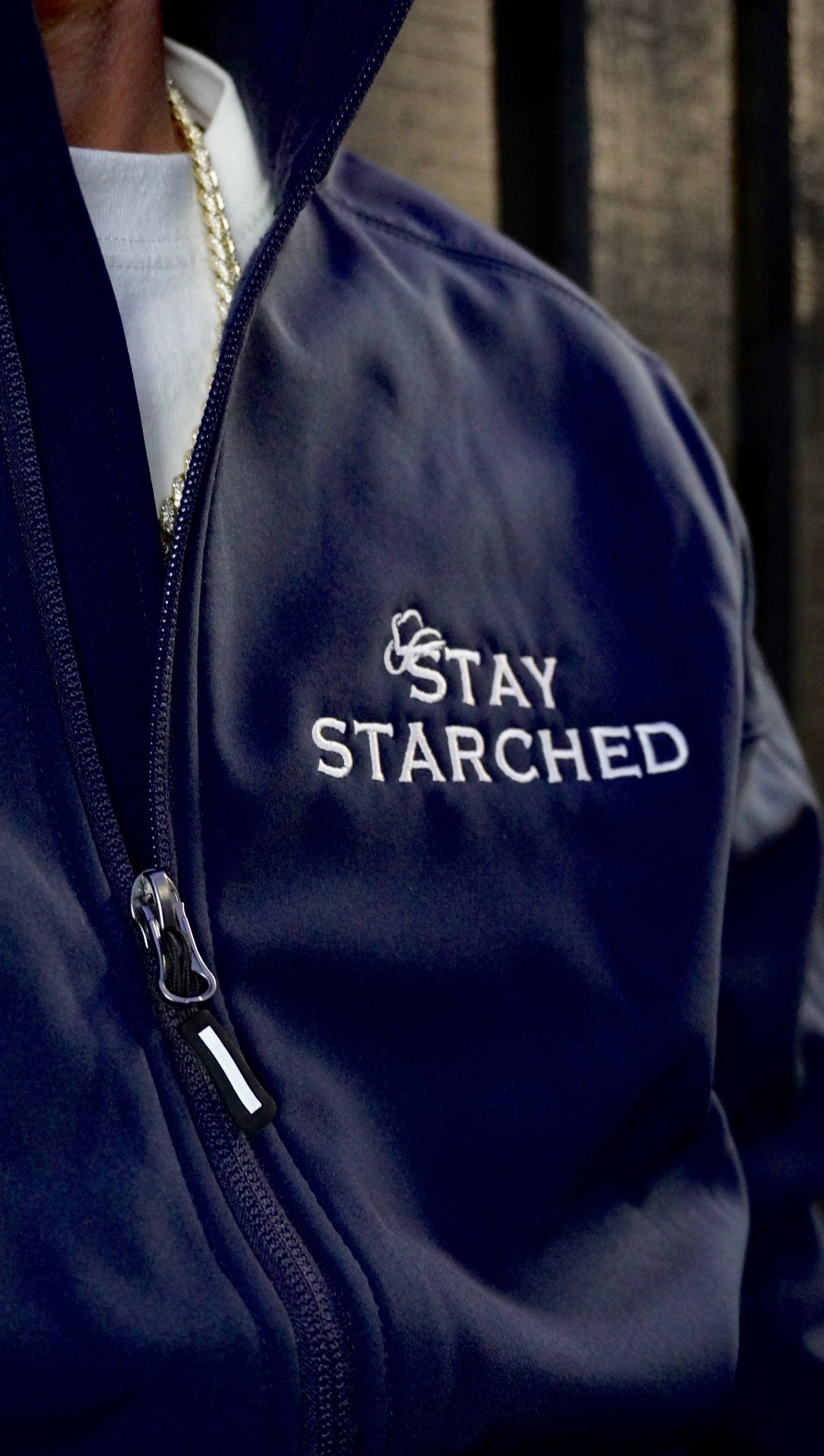 STAYSTARCHED NAVY SOFT SHELL