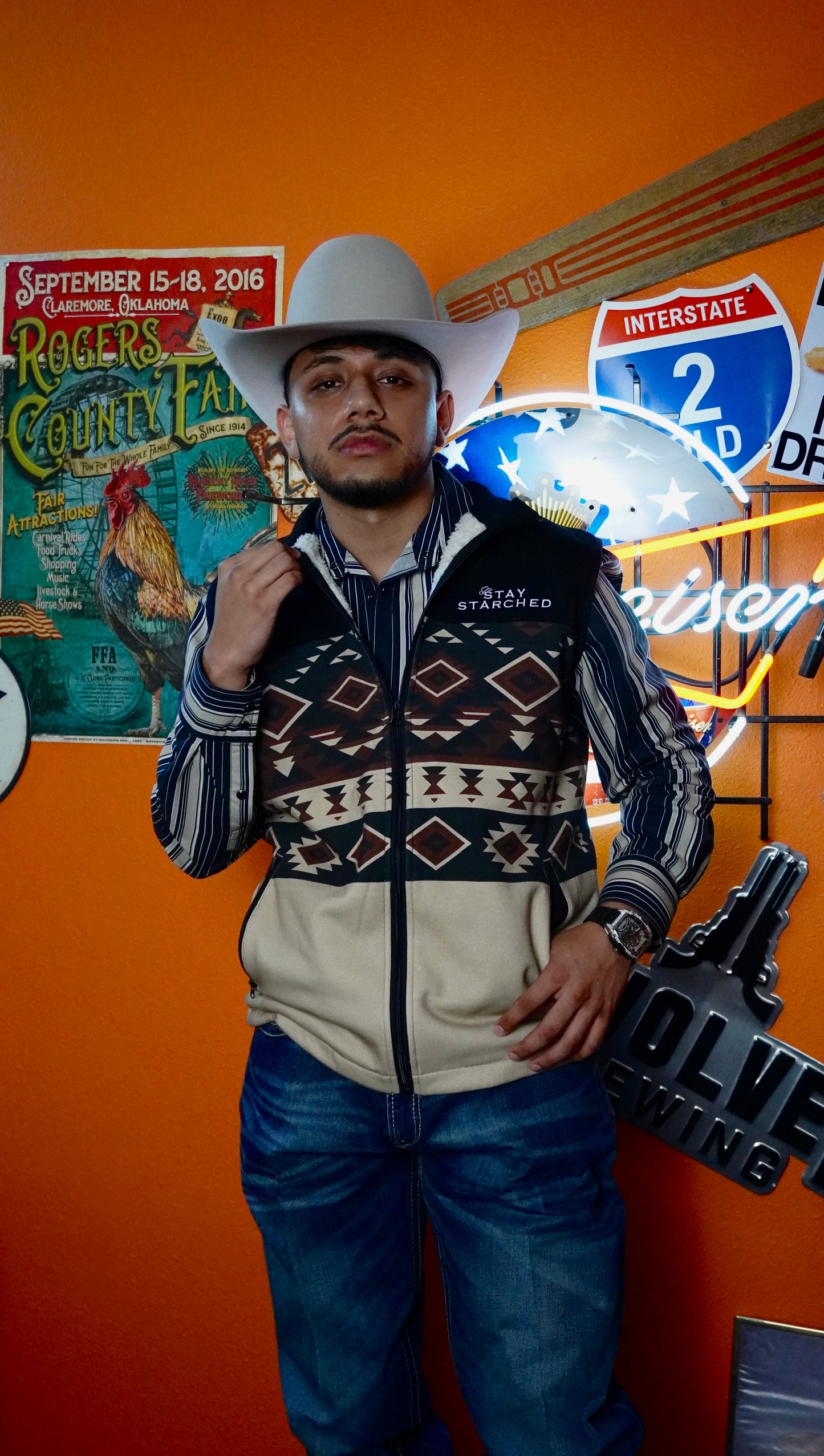 NATIVE CREAM AZTEC VEST