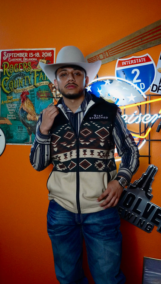 NATIVE CREAM AZTEC VEST