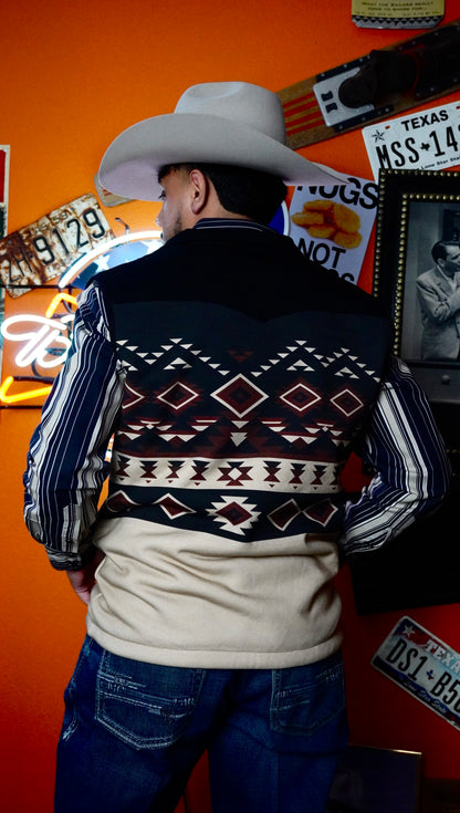 NATIVE CREAM AZTEC VEST