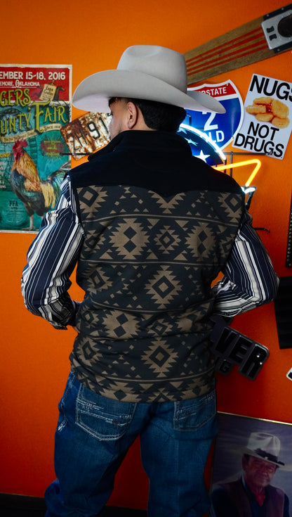 NATIVE BROWN AZTEC VEST