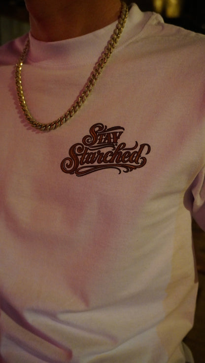 WHITE "LONG LIVE STARCHED JEANS" T-SHIRT