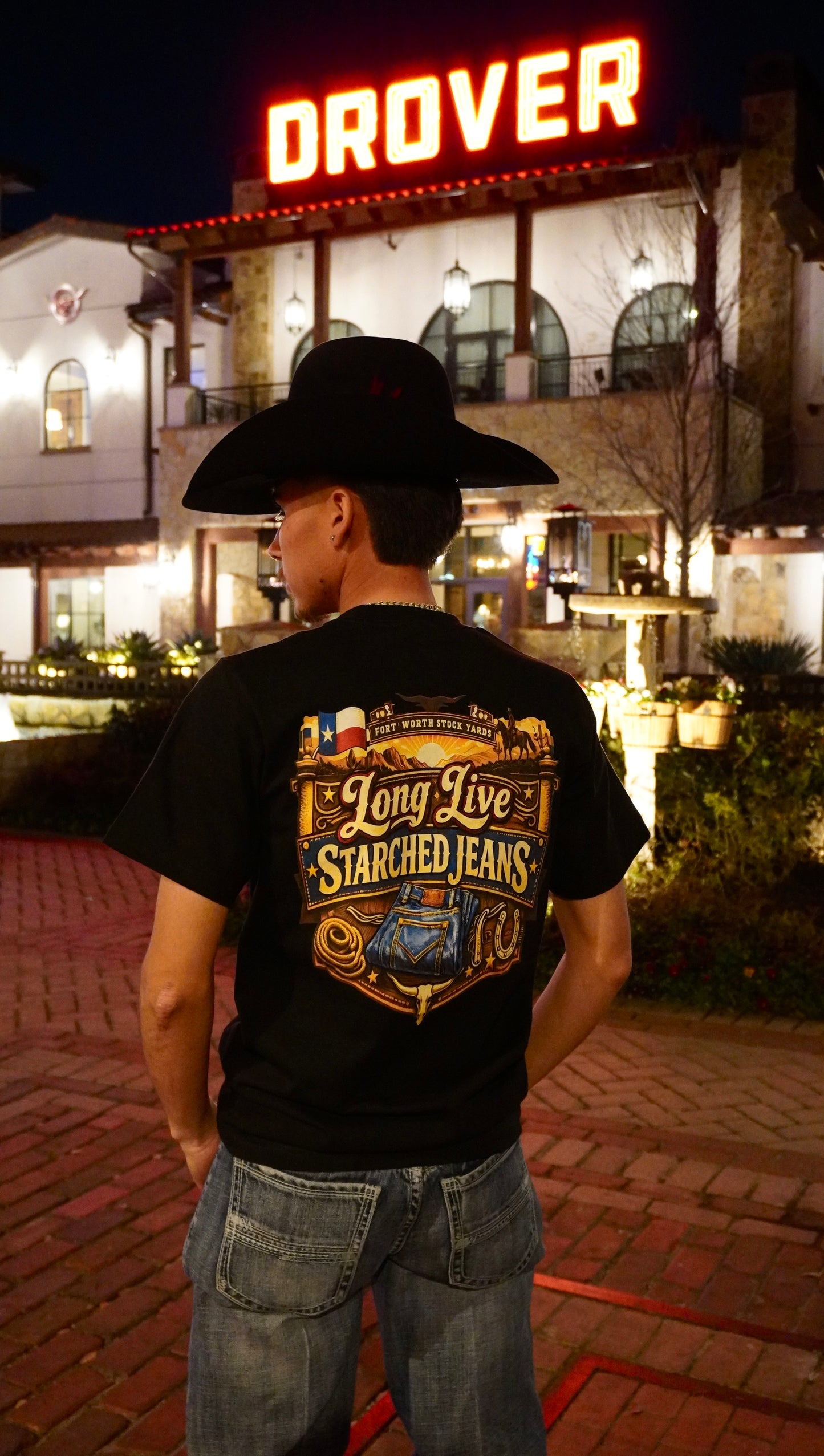 BLACK "LONG LIVE STARCHED JEANS" T-SHIRT