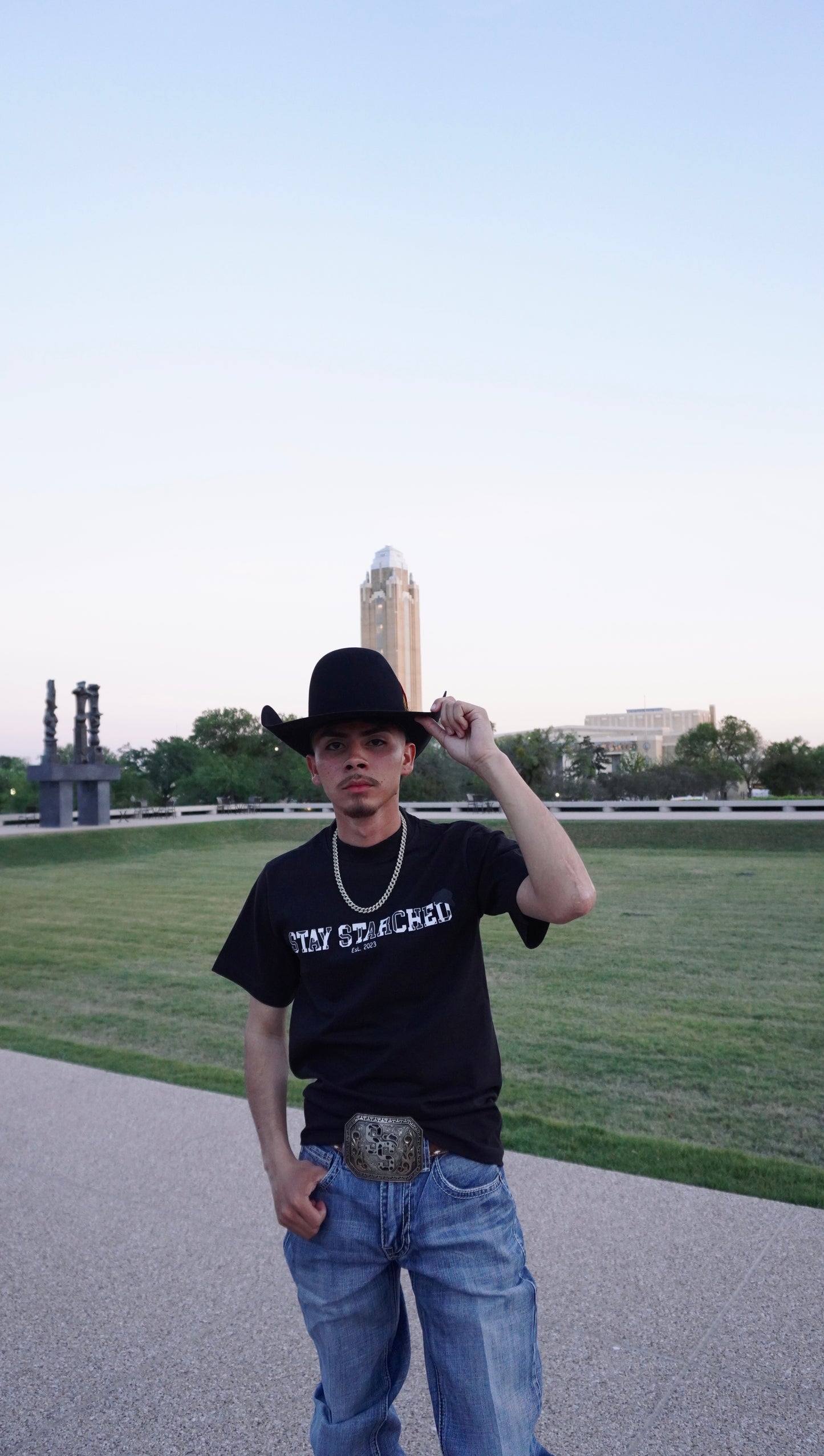 BLACK COW PRINT "SS" T-SHIRT