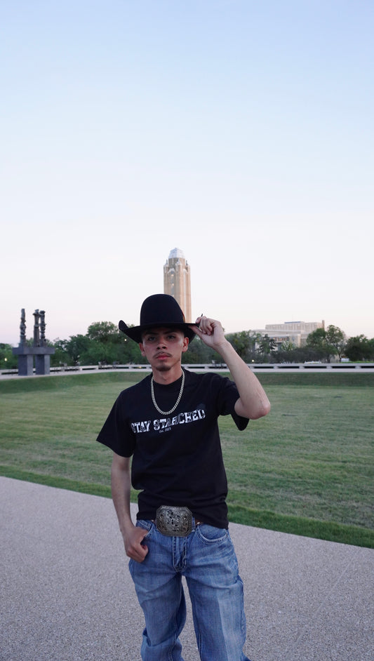 BLACK COW PRINT "SS" T-SHIRT