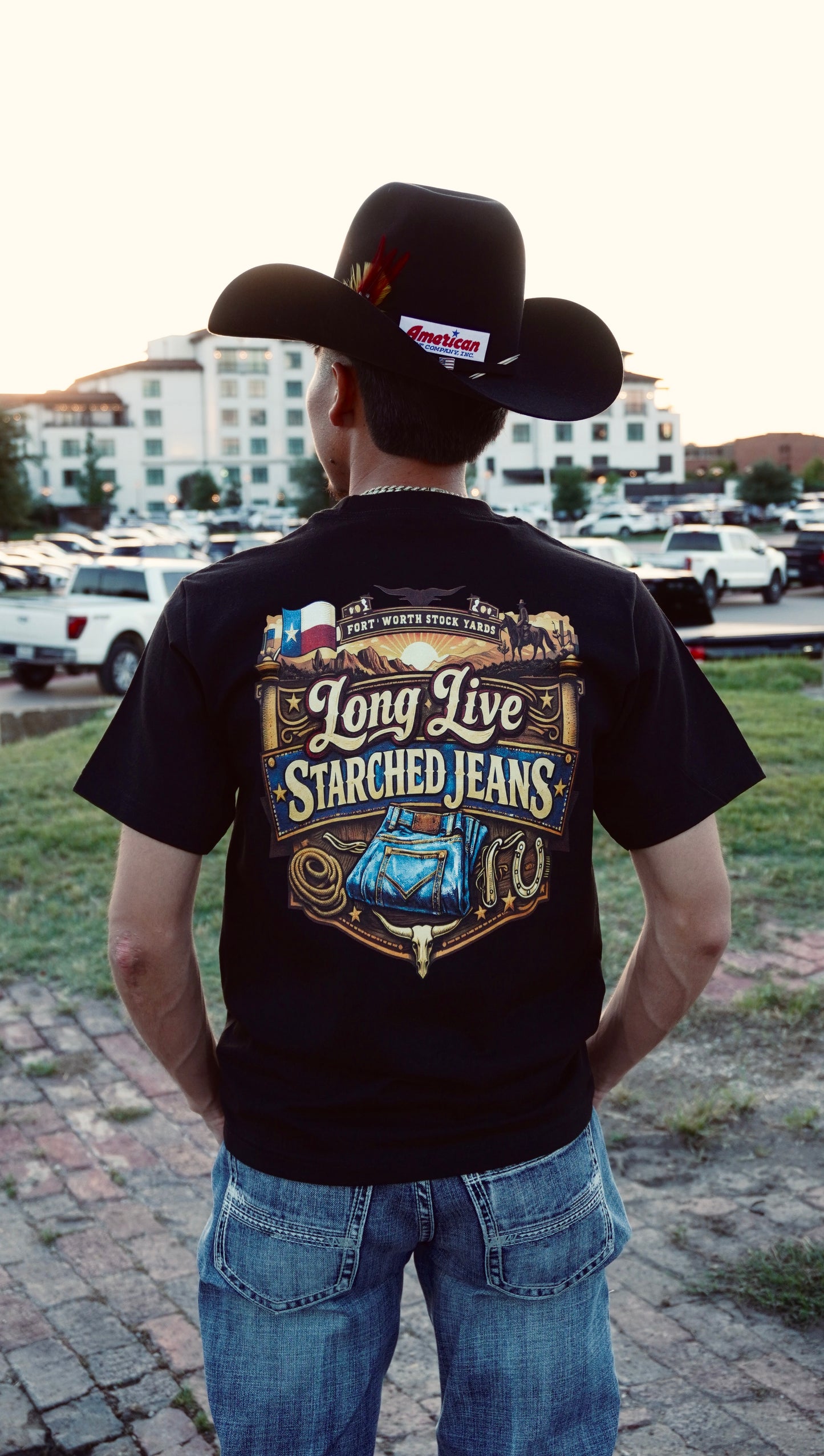 BLACK "LONG LIVE STARCHED JEANS" T-SHIRT