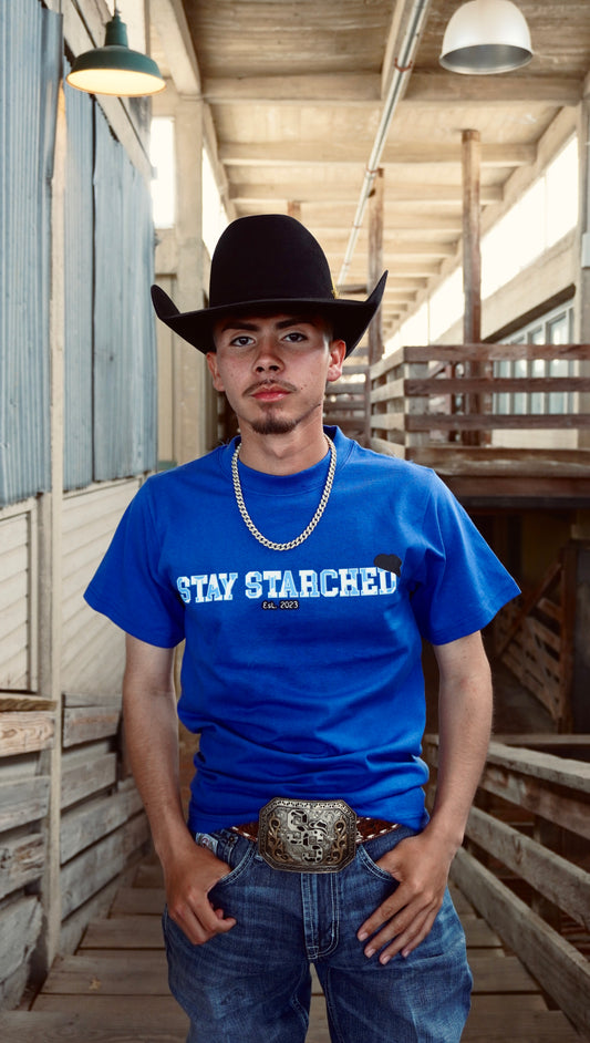 ROYAL BLUE COW PRINT "T-SHIRT"