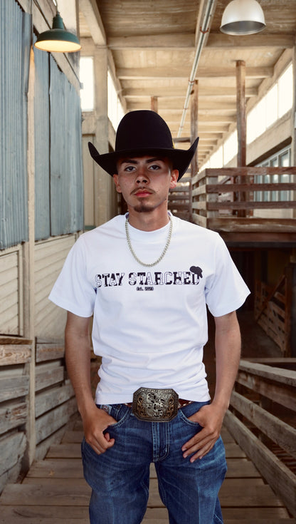 WHITE COW PRINT "SS" T-SHIRT