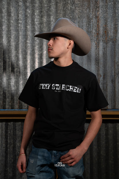 BLACK COW PRINT "SS" T-SHIRT