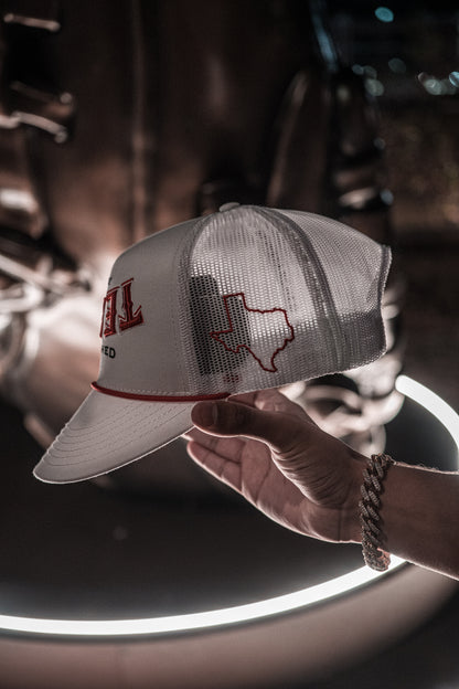 WHITE & RED "TEXAS" SS CAP